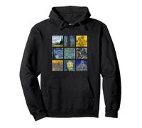 Vincent Van Gogh Berühmte Gemälde Sternennacht Sonnenblumen Pullover Hoodie, Unisex für Erwachsene, Schwarz, S