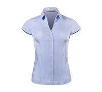 Vincenzo Boretti Bluse, modern-fit/leicht tailliert, Hemdkragen, Kurzarm, gestreift - bügelleicht blau/weiß 42