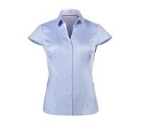 Vincenzo Boretti Bluse, modern-fit/leicht tailliert, Hemdkragen, Kurzarm, gestreift - bügelleicht weiß/blau 38