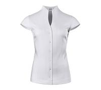 Vincenzo Boretti Bluse, modern-fit/leicht tailliert, Kelchkragen, Jersey, Kurzarm - bügelleicht weiß 38
