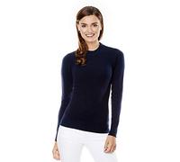Vincenzo Boretti Damen Pullover Stehkragen Rundhals Ausschnitt modern elegant Chick edel weich Strick-Pullover dunkelblau L