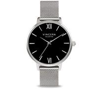 Vincero Luxury Women's Eros Wrist Watch with a Steel Mesh Watch Band - 38mm Analog Watch - Japanese Quartz Movement (Silver + Black)