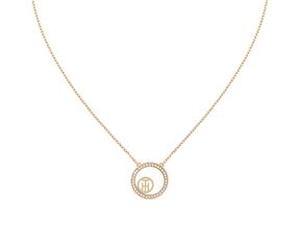 Vine Circle Family Damenkette aus vergoldetem Edelstahl