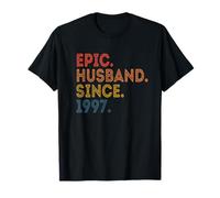Vintage 25 Year Wedding Anniversary Epic Husband Since 1997 T-Shirt