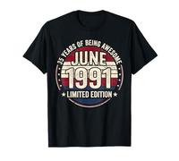 Vintage 35 Geburtstag Dekorationen Männer 35 Jahre 1991 35. Geburtstag T-Shirt