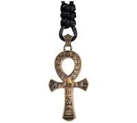 Vintage 925 Sterling Silber Ägyptischen Ankh Kreuz Anhänger Halskette für Männer Frauen Schwarze Kordel