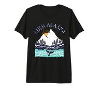 Vintage Alaska Wildlandschaft Buckelwal Premium T-Shirt