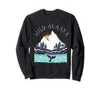 Vintage Alaska Wildlandschaft Buckelwal Sweatshirt