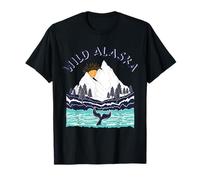 Vintage Alaska Wildlandschaft Buckelwal T-Shirt