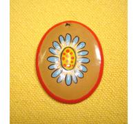 Vintage Anhänger Emaill oval 4,5 x 3,7 cm diverse Motive handgemacht Unikate
