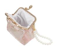 Vintage Bestickte Perlen Clutch aus Chinesischem Satin mit Kiss Lock | Handgehaltenes Format, für Damen bei Feiern und Partys, mit Perlenverzierung und Vielseitigem Stauraum