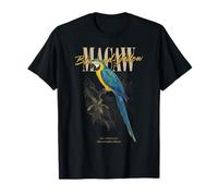 Vintage Blau-Gelb Ara Vogelkunst Naturbeobachtung T-Shirt