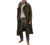 LEYWHEF Retro-Mischungen - Herren-Wintermantel, lässiger Stil, braun, warm, Wolle, Streetwear.(Army Green,3XL)