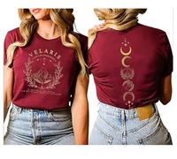 Vintage Book Shirts für Damen, Acotar Night Court T-Shirt Velaris City of Starlight T-Shirt Night Court Graphic Tee Tops, Rot/Ausflug, einfarbig (Getaway Solids), Klein