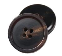 Vintage braune Vier-Augen-Mantelknöpfe aus Horn, Farbe 12, 25mm-10 Stk