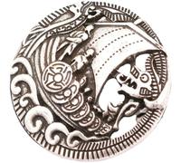 Vintage Brosche Tracht aus Zinklegierung, Silber, für Weihnachten Feier | Wikingerboot Form, 1 Stück, Retro Metalloptik, für Hüte und Schals bei Kostümcosplay und Festivals