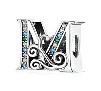Vintage Buchstabe M Charm 925 Sterling Silber Charm passt für Pandora Armband Halskette