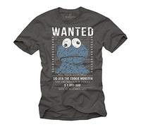 Vintage Cookie Monster T-Shirt - Kekse - Grau XXXXL