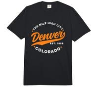 Vintage Denver Mile High City Colorado Orange Text Comfort Colors Adult Heavyweight T-Shirt