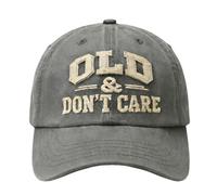 Vintage Distressed Old & Don'T Care Cap,Classic Dad Hat,Old and Dont Care Hat,Retirement Baseball Cap,Adjustable Cotton,Retirement Gift for Dad Grandma Grandpa, grau, Einheitsgröße