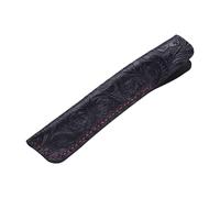 Vintage Echtleder Einzeltasche für Brunnen, Kugelschreiber, Stylus, 16,3 x 3,1 cm, handgefertigte Tasche, Stil 1, Black Carving, Echtes Leder