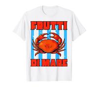 Vintage Frutti Di Mare Red Crab Meeresfrüchte Liebhaber Italienisch Preisgünstiges Grafik-T-Shirt, Herren, Weiß, S