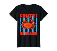 Vintage Frutti Di Mare Red Crab Meeresfrüchte Liebhaber Italienisch Preisgünstiges Grafik-T-Shirt, Damen, Schwarz, S