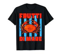 Vintage Frutti Di Mare Red Crab Meeresfrüchte Liebhaber Italienisch Preisgünstiges Grafik-T-Shirt, Herren, Schwarz, L