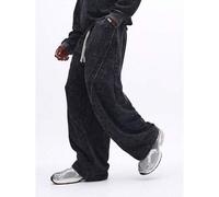 Vintage gewaschene Jogginghose mit Kordelzug, weitem Beinschnitt und Seitentaschen für bequeme Freizeitkleidung im Winter und Herbst