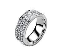 Vintage glänzend 5 Reihen für Dimond Edelstahl CZ simulierter Diamant stapelbarer Fingerring Ewigkeit Bänder Ring Valentinstag Geburtstag Muttertag Vatertag für Frauen Männer Mädchen