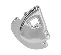 Vintage Half Face Mask Statement Ring für Damen Herren Offenes Knöchelband in Gold/Silber plattiert, Einzigartiger Chunky Gothic Schmuck Geschenk Comfort Fit Größe O, Metall, Kein Edelstein