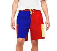 Vintage Herren Cargo Shorts High Street Pants Lässige Basketball Summer Color Matching Five American Sports Kurze Schwarze Hose Sommer Hosen Kurz Cargohose Herren-Shorts Männer Übergröße Sport Rot L