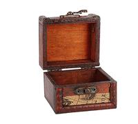 Vintage Hölzerne Aufbewahrungsbox mit Scharnierdeckel und Vorderen Verschluss Wasserlilie Narzisse Karte Muster Stash Keepsake Box Handwerk Hölzerne Schmuck Box Ring Ohrring Storage Holder(Karte)