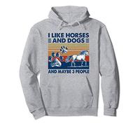 Vintage I Love Horses and Dogs and Maybe 3 People Funny Gift Pullover Hoodie