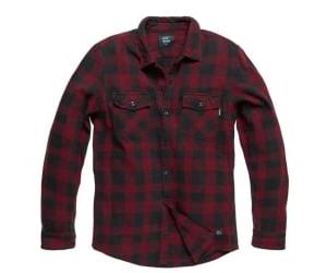 Vintage Industries Globe Heavyweight Shirt - Workwear-Hemd aus 100% Baumwollflanell, Karo, Enzym-Waschung, 2 Brusttaschen. S