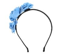 Vintage Jeans Stirnband mit Blumenmuster für Frauen, Blau | Rutschfestes Haarband, Erhöht die Krone, Angenehm für Langes Tragen, für Pendeln und Hochzeit