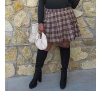Vintage karierter plissierter A-Linien-Rock in Große Größen