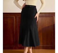 Vintage klassisch eleganter Damenrock, taillierter Gürtel, Meerjungfrau-Saum Bleistiftrock, kaffeefarben langer Rock für Frauen, neuer Jahres Damen sc