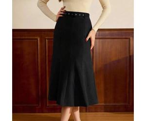 Vintage klassisch eleganter Damenrock, taillierter Gürtel, Meerjungfrau-Saum Bleistiftrock, kaffeefarben langer Rock für Frauen, neuer Jahres Damen sc