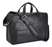Vintage Leder Aktentasche für Herren 17 Zoll Laptop Computer Tasche Business Reisen Arbeit Messenger Crossbody Schultertaschen, Schwarz, 38.5*30*14 CM, Aktentasche für Business und Reise