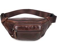 Vintage Leder Herren Taillentasche Leder Handytasche Große Umhängetasche Reißverschluss Boss Taillentasche