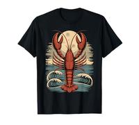 Vintage Lobster Ocean Surf Coastal Night Retro Vibes T-Shirt