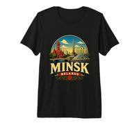 Vintage Minsk Belarus Reise Souvenir Wahrzeichen Geschenk Premium T-Shirt