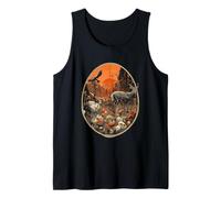 Vintage Natur Illustration Hirsch Kaninchen Eule Wald Tank Top