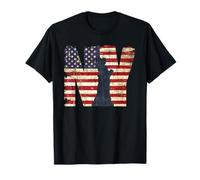 Vintage New York City with USA Flag Tee Shirt, New York City T-Shirt