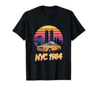 Vintage NYC 1984 Yellow Cab Twin Towers Skyline T-Shirt
