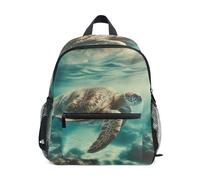 Vintage Ocean Sea Turtle Kleinkind Rucksack für Mädchen Jungen Kinder Schulrucksäcke mit Namensschild Mini Kindergarten Rucksäcke, Vintage Ocean Sea Turtle, 3-5 Years, Niedliche Rucksäcke