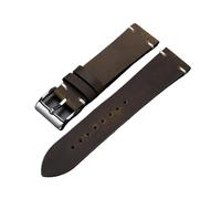 Vintage Ölwachs-Leder-Uhrenarmband, kompatibel mit Omega for Seiko, 18 mm, 20, 21, 22, handgefertigtes Näh-Rindslederarmband, Smartwatch-Armband(Dark brown,18mm)