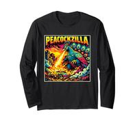 Vintage Pfau Pfau Pfauenzilla Lustiges Jungen Mädchen Kostüm Trendy Langarmshirt
