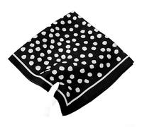 Vintage Polka Dot Satin Schal für Damen, elegant, einfarbig, Wickeltuch für Freizeit, Urlaub, Strand, Yoga und Radfahren, Einheitsgröße (schwarz)